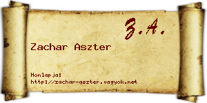 Zachar Aszter névjegykártya